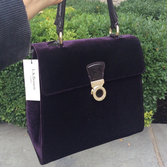 lk bennett velvet bag